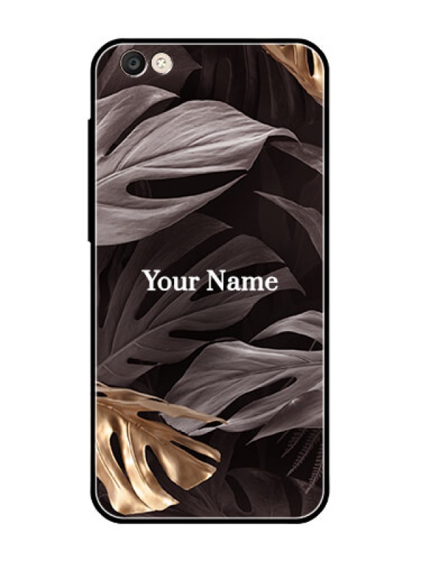Custom Vivo Y55S Personalised Glass Phone Case - Wild Leaves digital paint Design
