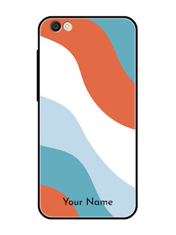 Custom Vivo Y55S Custom Glass Mobile Case - coloured Waves Design