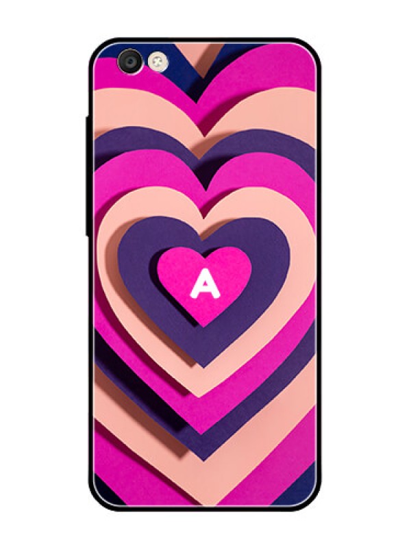 Custom Vivo Y55S Custom Glass Mobile Case - Cute Heart Pattern Design