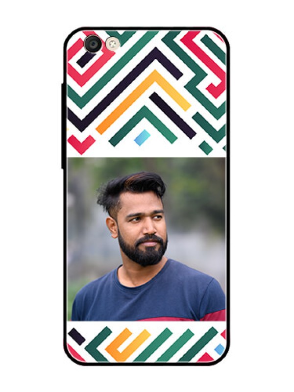 Custom Vivo Y55S Personalized Glass Phone Case - Colorful Maze Pattern Design