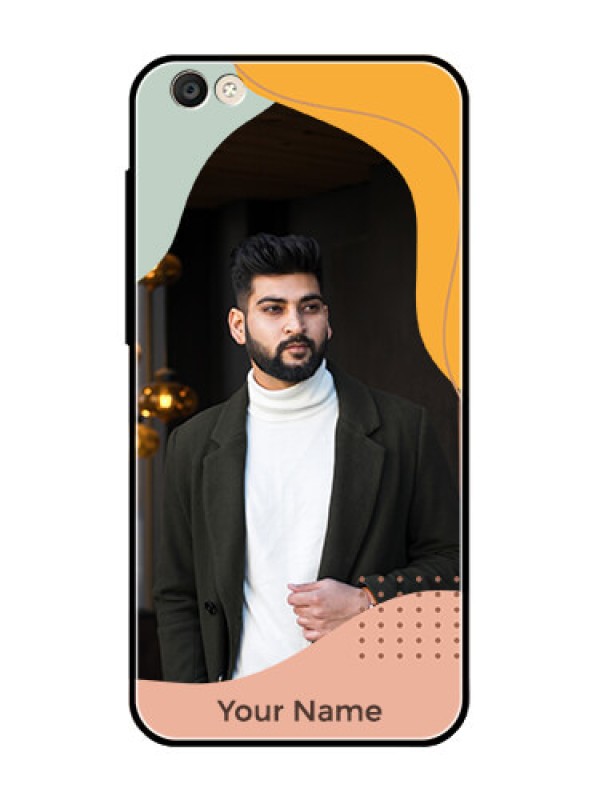 Custom Vivo Y55S Personalized Glass Phone Case - Tri-coloured overlay design