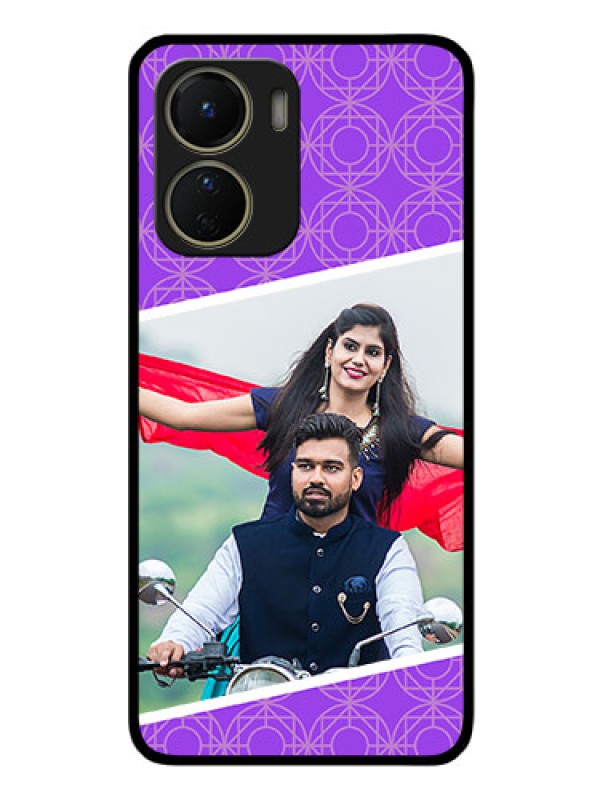 Custom Vivo Y56 5G Custom Glass Phone Case - Violet Pattern Design
