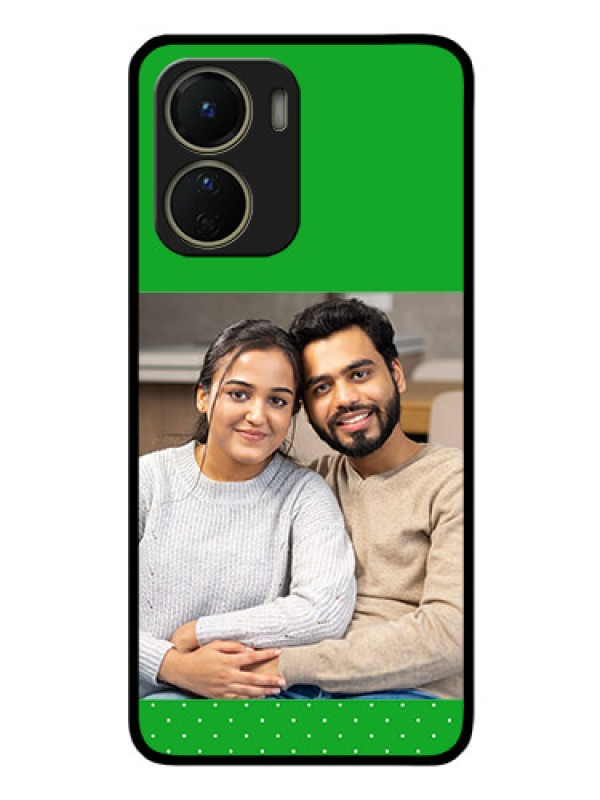 Custom Vivo Y56 5G Personalized Glass Phone Case - Green Pattern Design