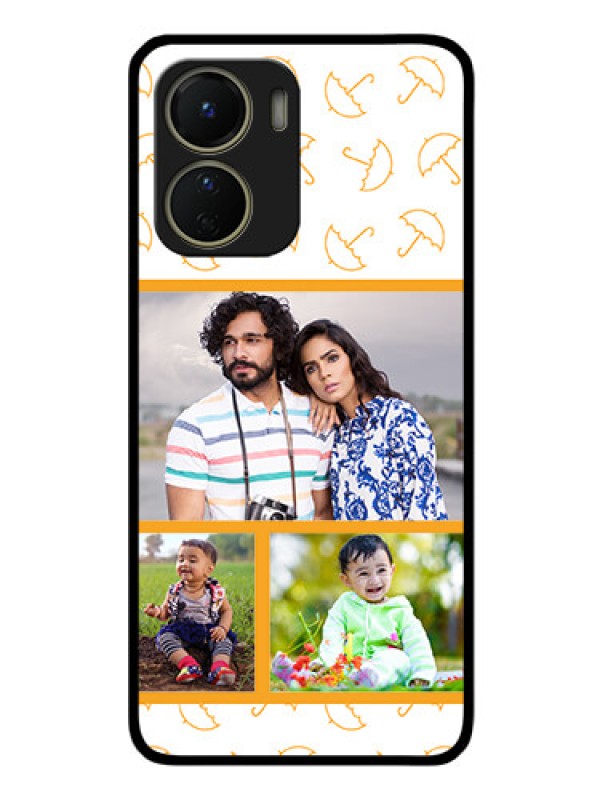 Custom Vivo Y56 5G Custom Glass Mobile Case - Yellow Pattern Design