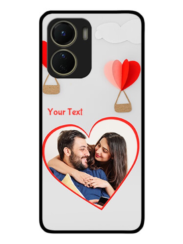 Custom Vivo Y56 5G Custom Glass Mobile Case - Parachute Love Design