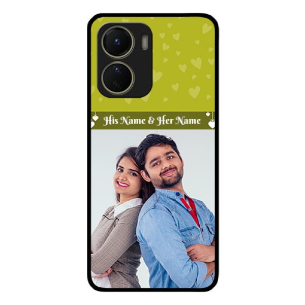 Vivo Y56 5G Custom Glass Phone Case - You & Me Heart Design Vivo Y56 5G Custom Glass Phone Case - You & Me Heart Design