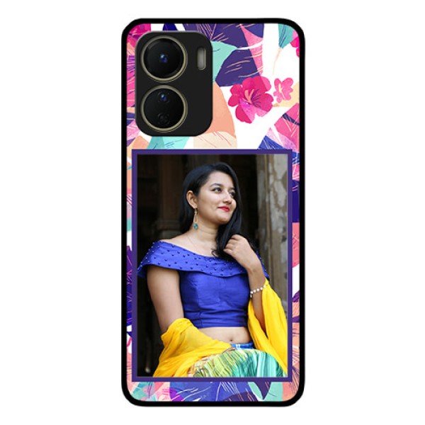 Vivo Y56 5G Custom Glass Mobile Case - Abstract Floral Design