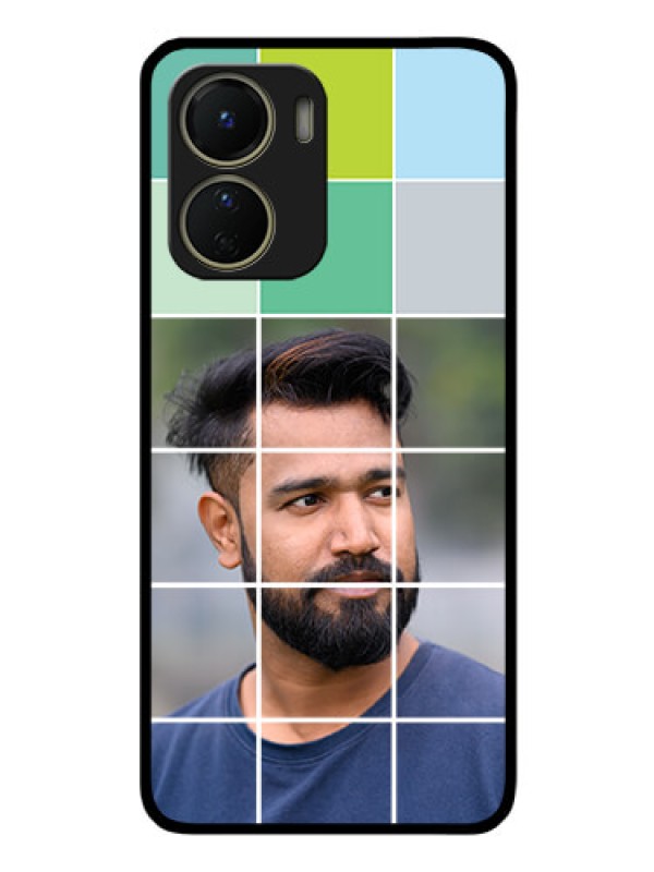 Custom Vivo Y56 5G Photo Printing on Glass Case - with white box pattern