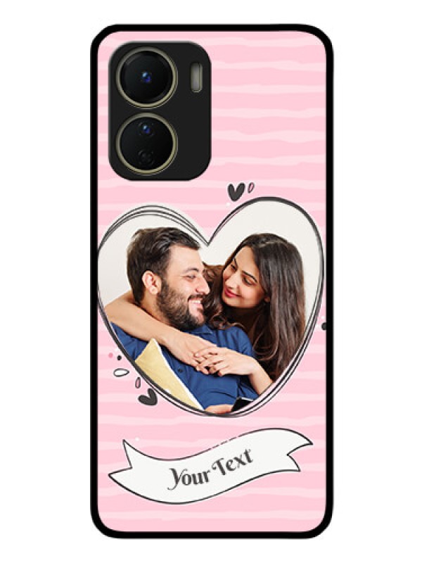 Custom Vivo Y56 5G Custom Glass Phone Case - Vintage Heart Design