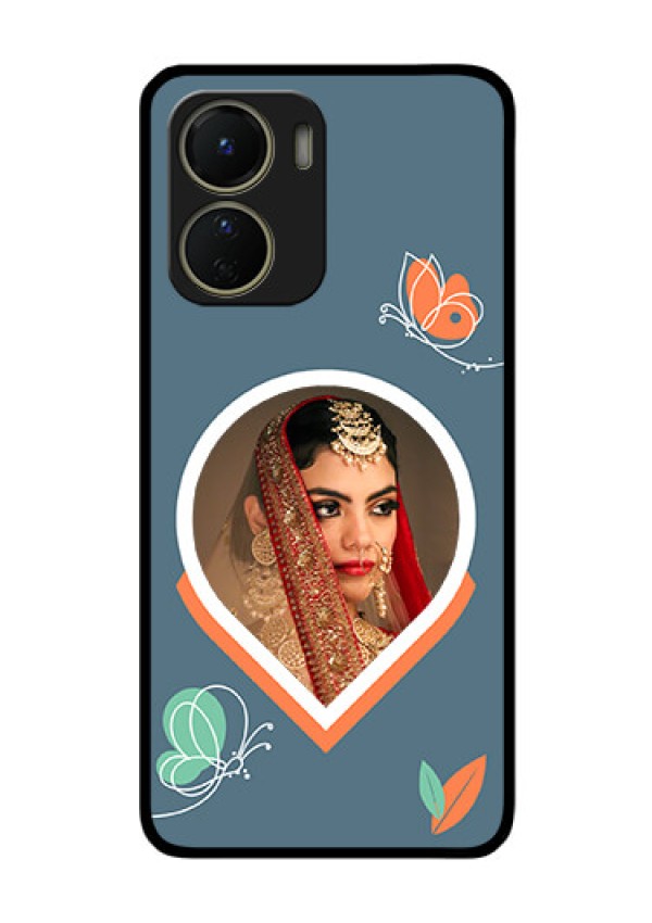 Vivo Y56 5G Custom Glass Mobile Case - Droplet Butterflies Design
