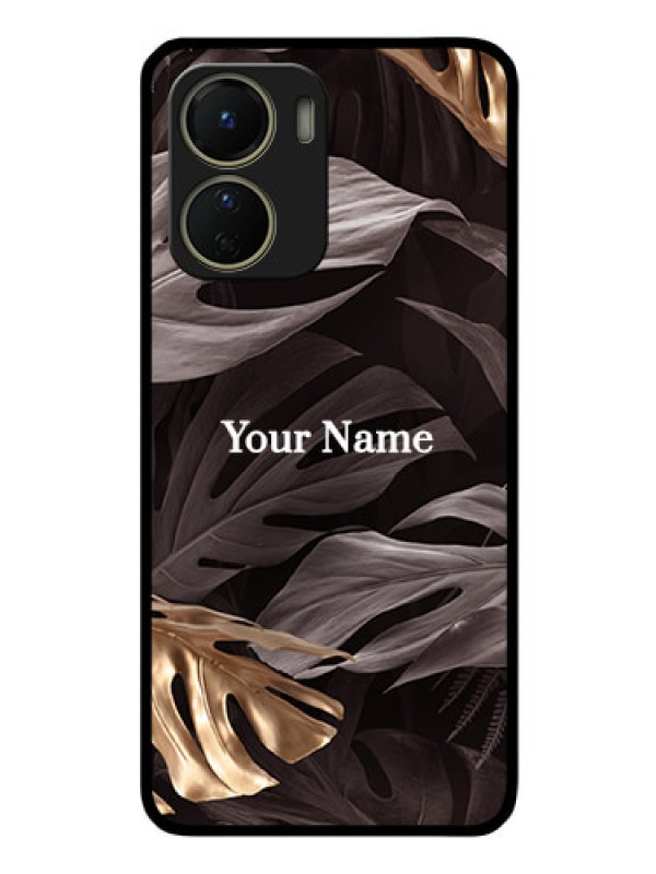 Custom Vivo Y56 5G Personalised Glass Phone Case - Wild Leaves digital paint Design