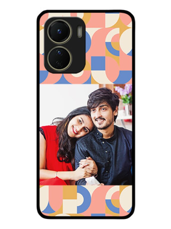 Custom Vivo Y56 5G Photo Printing on Glass Case - Semi-circle Maze Pattern Design