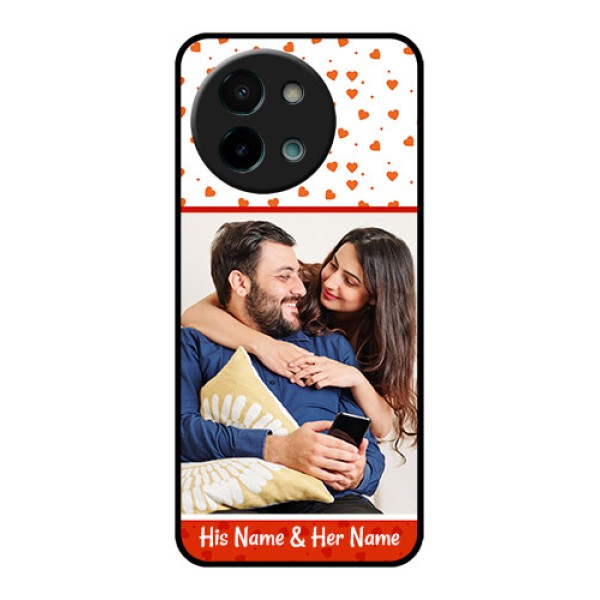 Vivo Y58 5G Custom Glass Phone CaseOrange Love Symbol Design