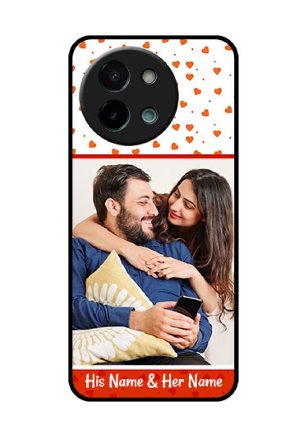 Vivo Y58 5G Custom Glass Phone CaseOrange Love Symbol Design