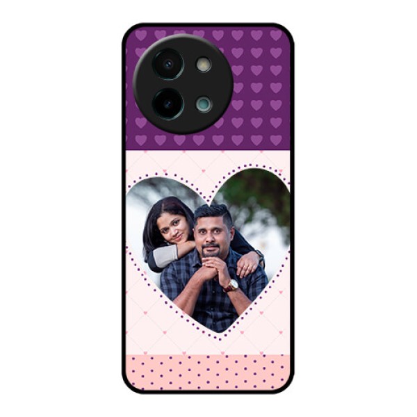 Vivo Y58 5G Custom Glass Phone CaseViolet Love Dots Design