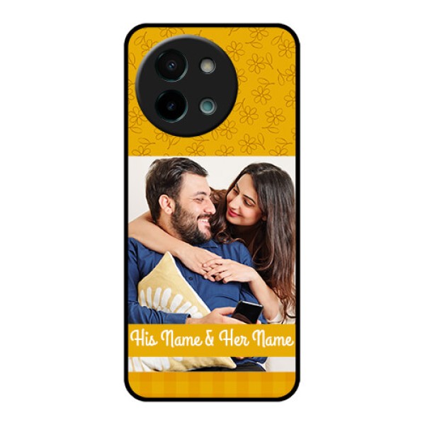 Vivo Y58 5G Custom Glass Phone CaseYellow Floral Design Vivo Y58 5G Custom Glass Phone CaseYellow Floral Design