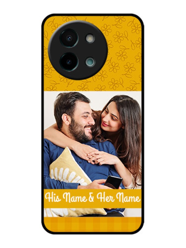 Custom Vivo Y58 5G Custom Glass Phone CaseYellow Floral Design