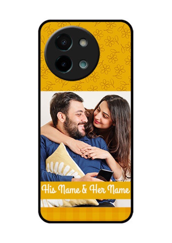 Vivo Y58 5G Custom Glass Phone CaseYellow Floral Design