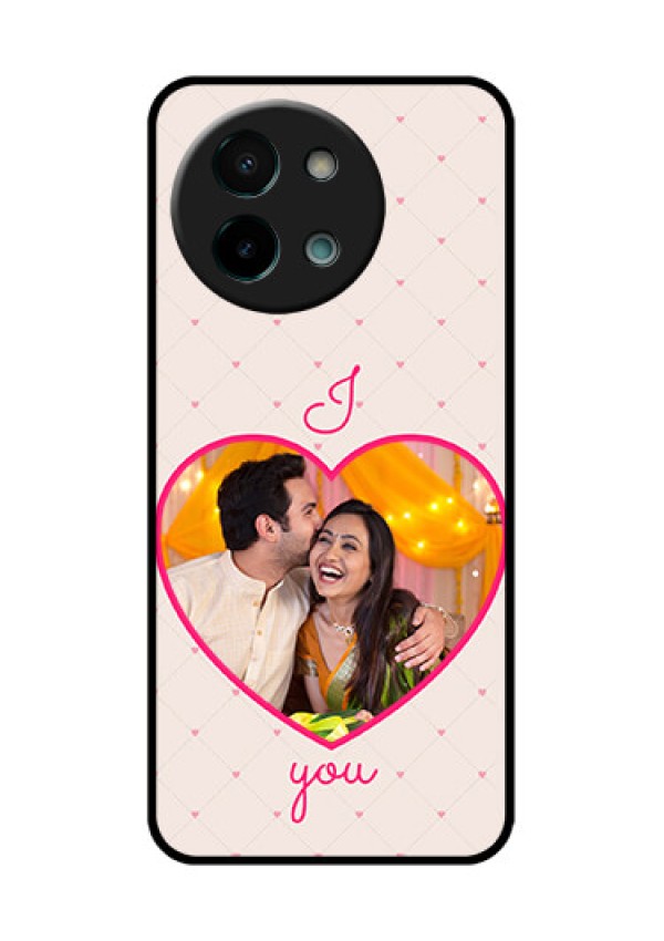 Vivo Y58 5G Custom Glass Phone CaseHeart Shape Design