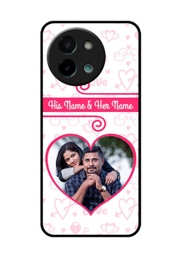 Vivo Y58 5G Custom Glass Phone CaseHeart Shape Love Design