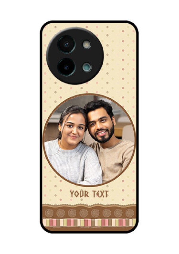 Vivo Y58 5G Custom Glass Phone CaseBrown Dotted Mobile Case Design