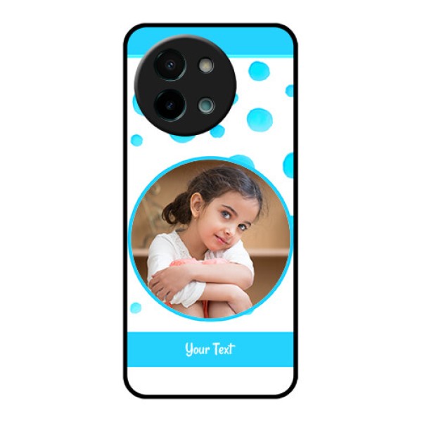 Vivo Y58 5G Custom Glass Phone CaseBlue Bubbles Pattern Design Vivo Y58 5G Custom Glass Phone CaseBlue Bubbles Pattern Design
