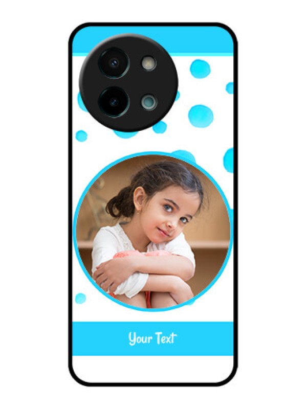 Custom Vivo Y58 5G Custom Glass Phone CaseBlue Bubbles Pattern Design