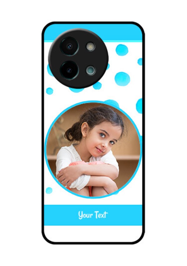 Vivo Y58 5G Custom Glass Phone CaseBlue Bubbles Pattern Design