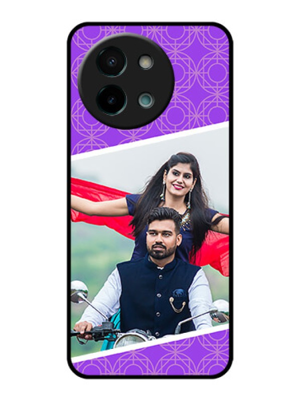 Custom Vivo Y58 5G Custom Glass Phone CaseViolet Color Pattern Design