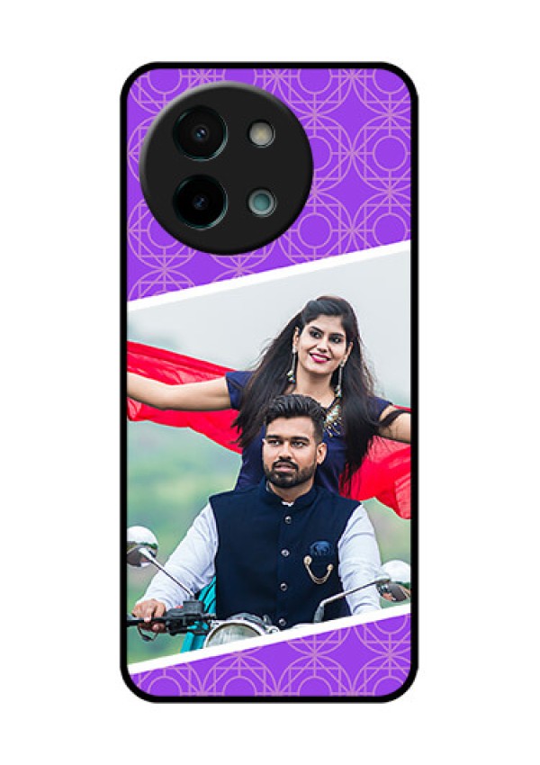 Vivo Y58 5G Custom Glass Phone CaseViolet Color Pattern Design