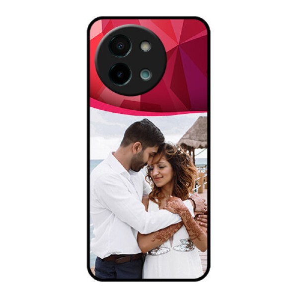 Vivo Y58 5G Custom Glass Phone CaseRed Abstract Design Vivo Y58 5G Custom Glass Phone CaseRed Abstract Design