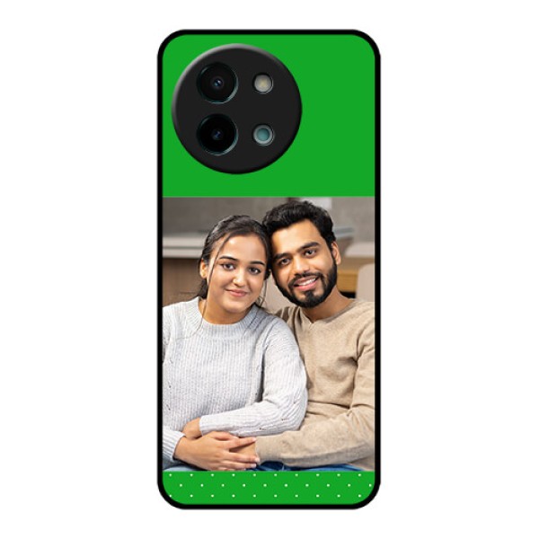Vivo Y58 5G Custom Glass Phone CaseGreen Pattern Design
