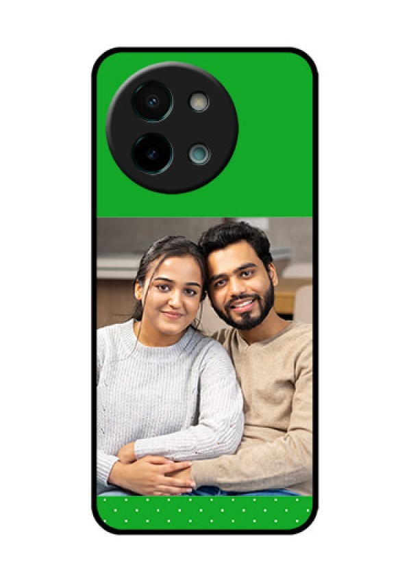 Vivo Y58 5G Custom Glass Phone CaseGreen Pattern Design