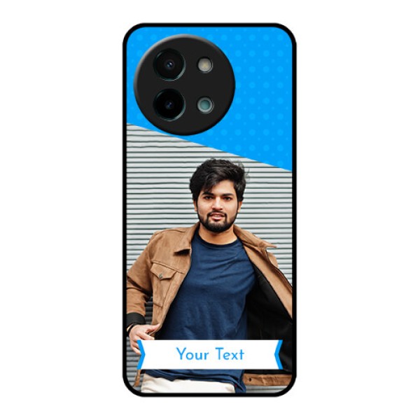 Vivo Y58 5G Custom Glass Phone CaseSimple Blue Color Design