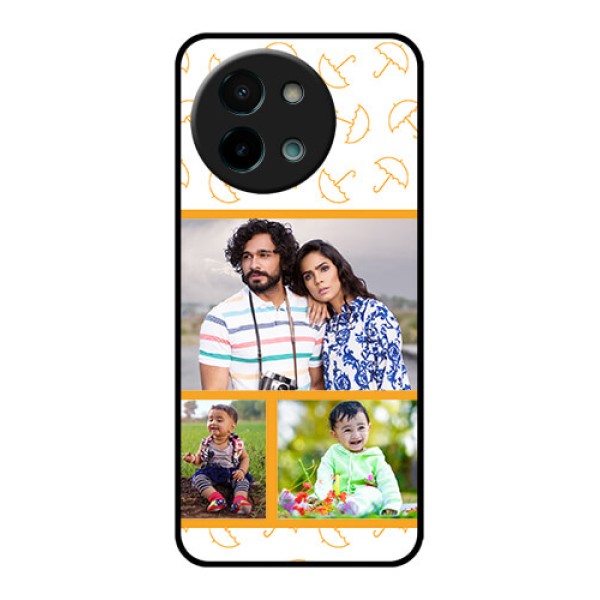 Vivo Y58 5G Custom Glass Phone CaseYellow Pattern Design