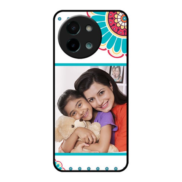 Vivo Y58 5G Custom Glass Phone CaseFlower Design