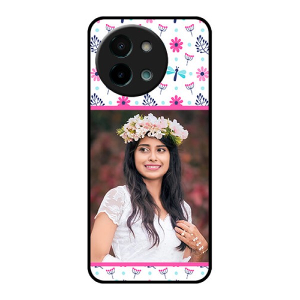 Vivo Y58 5G Custom Glass Phone CaseColorful Flower Design