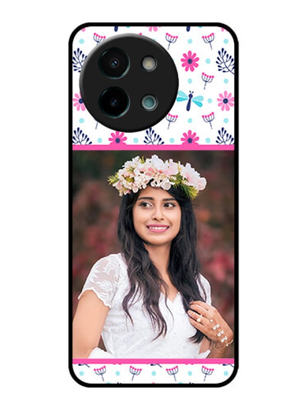 Custom Vivo Y58 5G Custom Glass Phone CaseColorful Flower Design