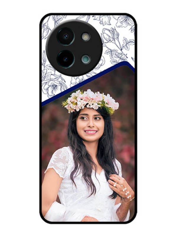 Custom Vivo Y58 5G Custom Glass Phone CaseClassy Floral Design