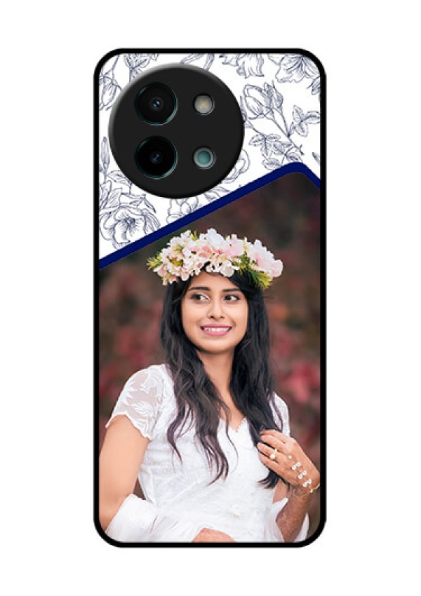 Vivo Y58 5G Custom Glass Phone CaseClassy Floral Design