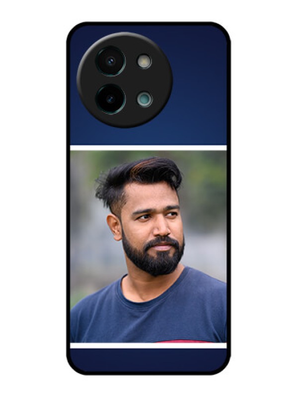 Custom Vivo Y58 5G Custom Glass Phone CaseSimple Royal Blue Design