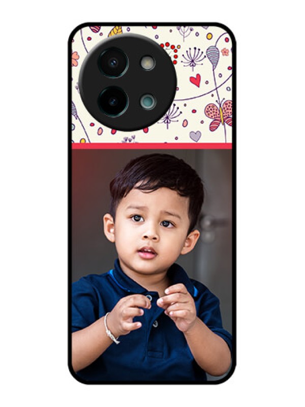 Custom Vivo Y58 5G Custom Glass Phone CasePremium Floral Design