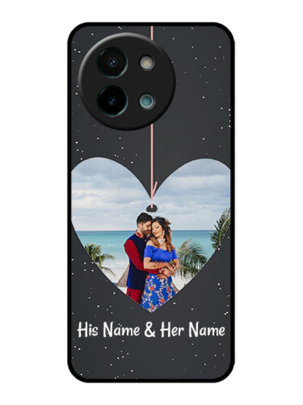 Custom Vivo Y58 5G Custom Glass Phone CaseHanging Heart Design