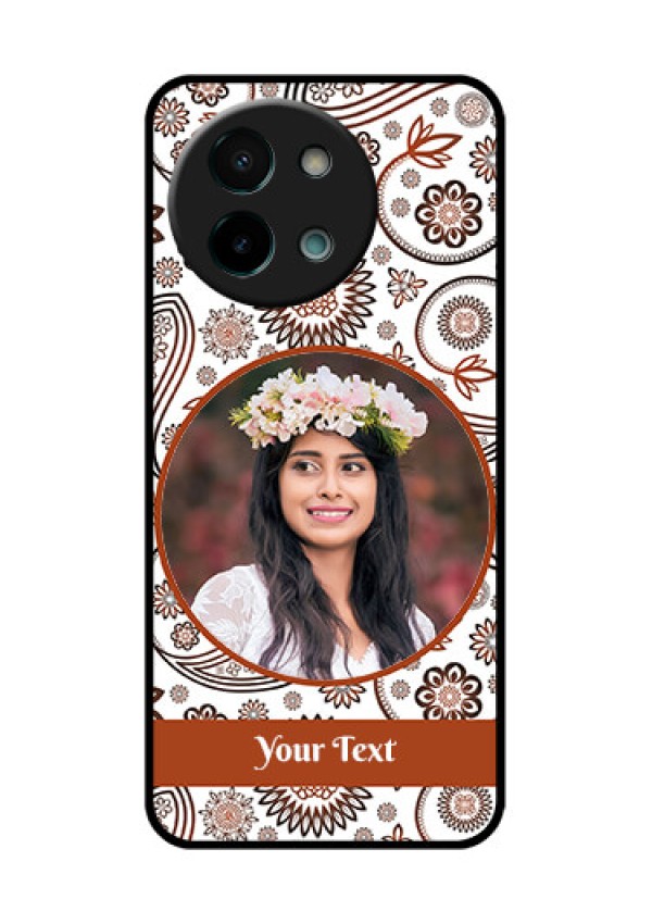 Vivo Y58 5G Custom Glass Phone CaseAbstract Flower Design