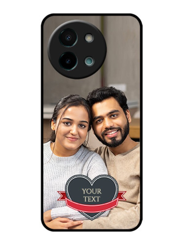 Custom Vivo Y58 5G Custom Glass Phone CaseJust Married Couple Design