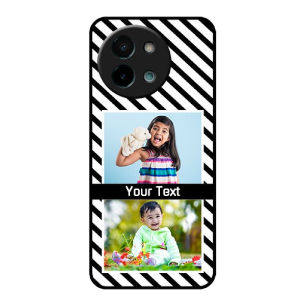 Vivo Y58 5G Custom Glass Phone CaseBlack And White Stripes Design Vivo Y58 5G Custom Glass Phone CaseBlack And White Stripes Design