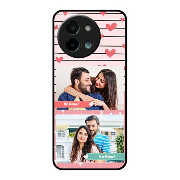 Vivo Y58 5G Custom Glass Phone CasePhoto With Heart Design