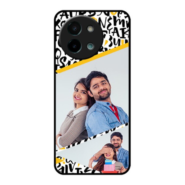 Vivo Y58 5G Custom Glass Phone CaseLetters Pattern Design