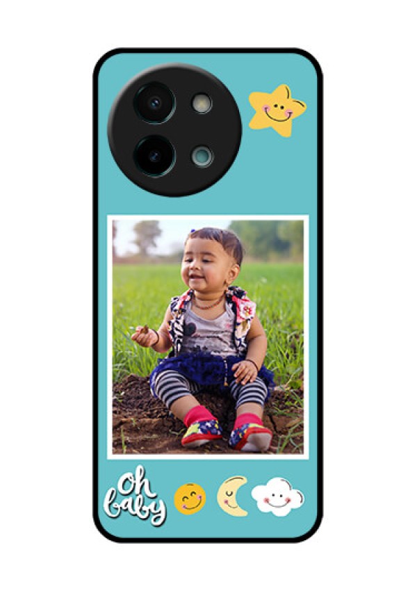 Vivo Y58 5G Custom Glass Phone CaseSmiley Kids Stars Design
