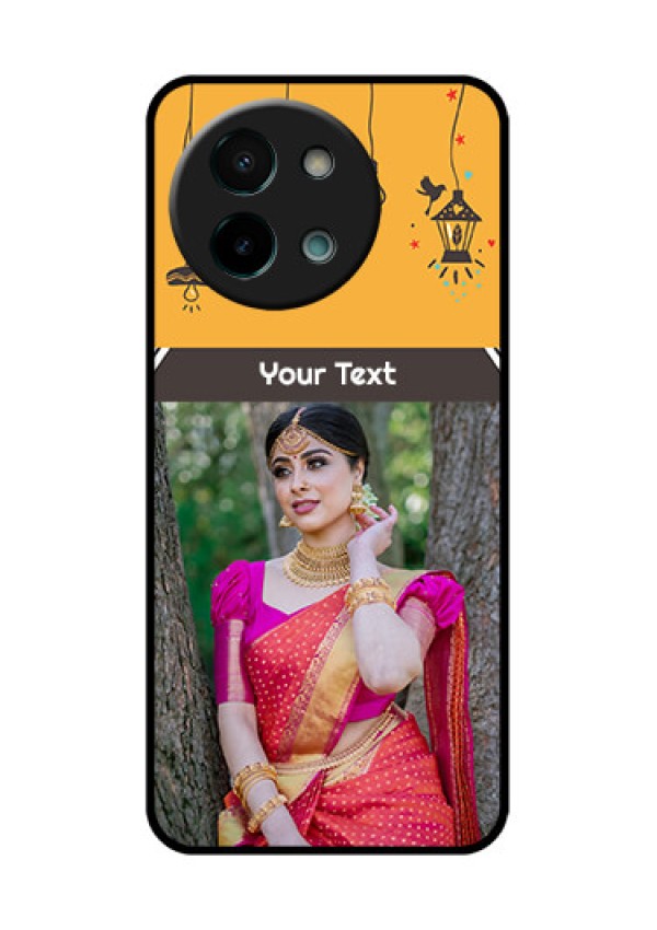 Vivo Y58 5G Custom Glass Phone CaseWith Family Picture And Icons